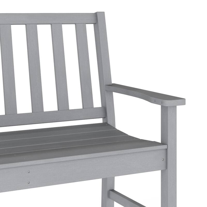 Indoor-Outdoor Recycled HDPE Bench with Contoured Seat and Integrated Arms