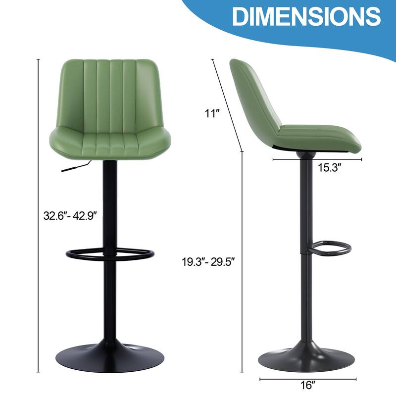Bar Stool with 360° Swivel - Modern Kitchen & Home Bar Seating，Set of 2