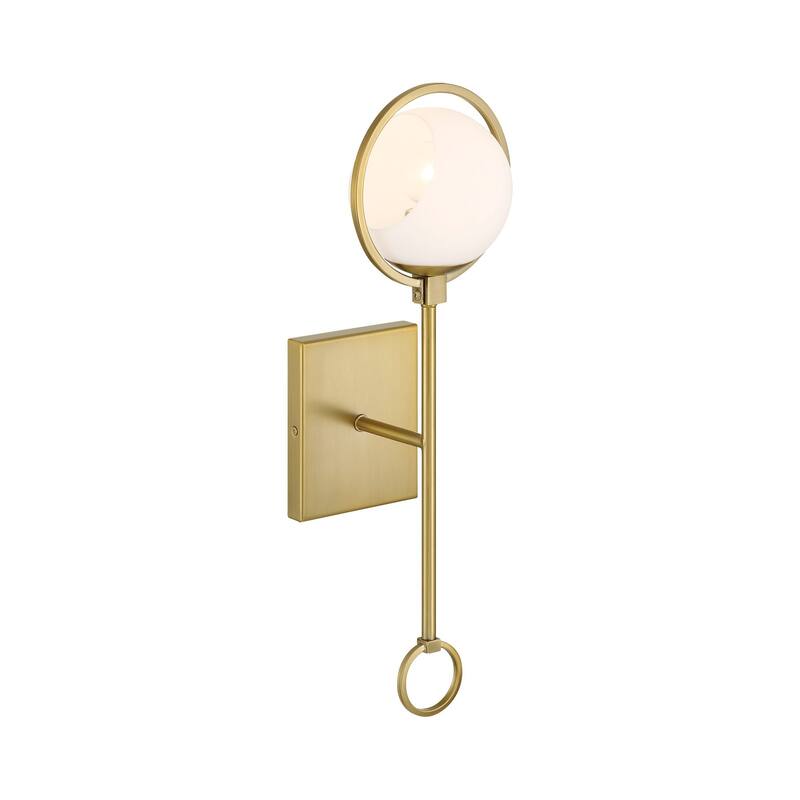 Teatro 20 in. 1-Light Brushed Gold Modern Wall Sconce Light