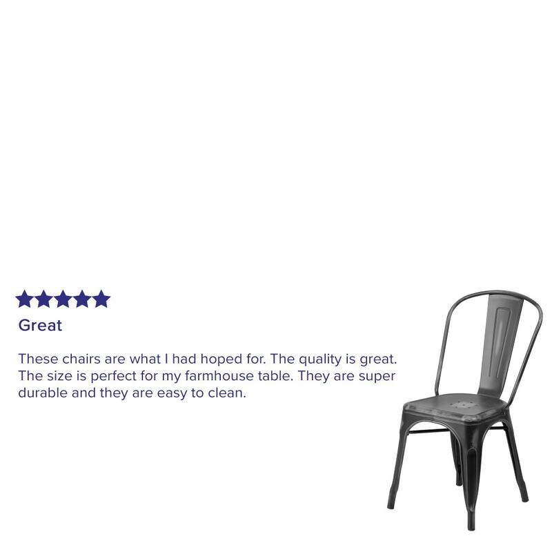 Distressed Metal Indoor/ Outdoor Stackable Chair