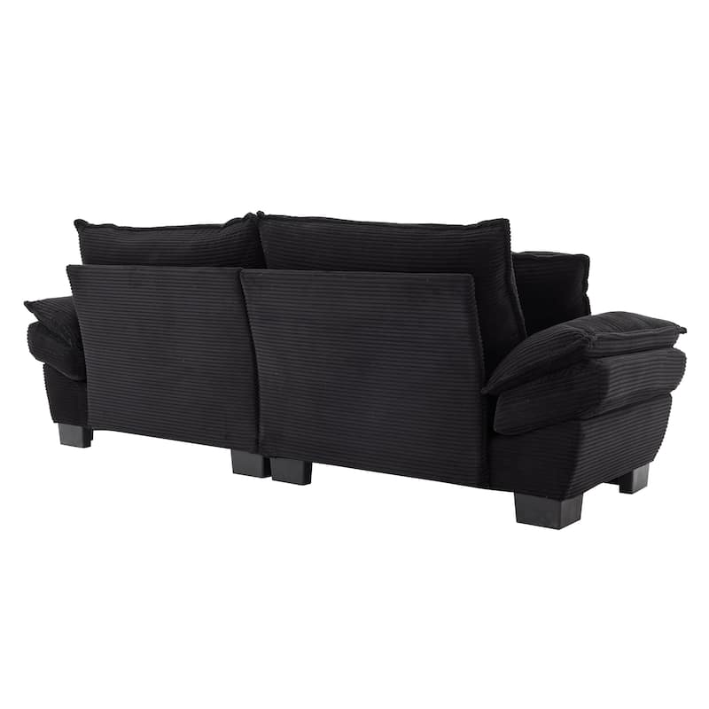 65.5" Upholstered 3-Seater Sofa Couch with Two Pillows and Sturdy Construction