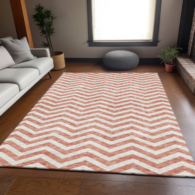Premium Washable Super Soft Modern Chevron Mayfield Rug
