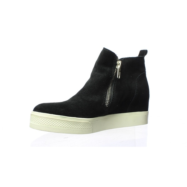 steve madden wedgie black suede
