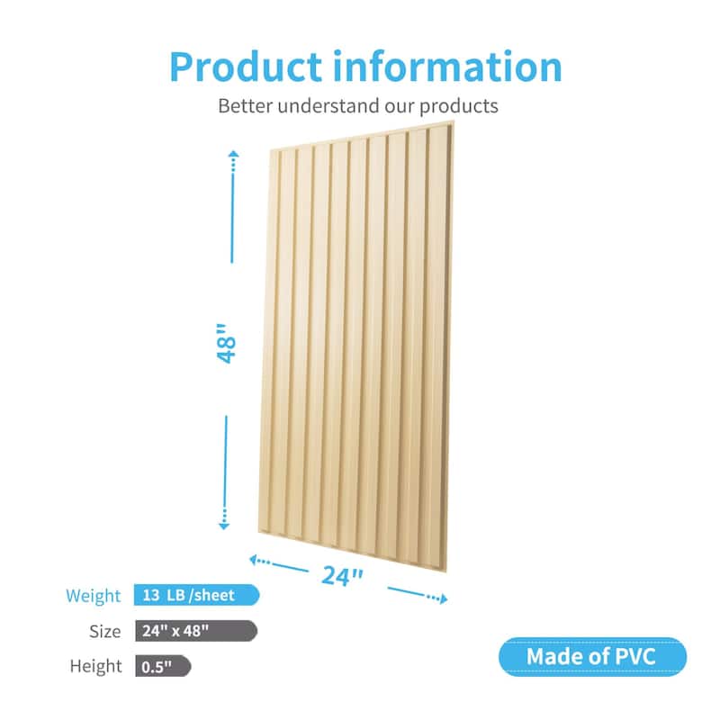 Art3d 2 x 4 ft Drop Ceiling Tiles,Slat Design 3D Wall Panels,Pack of 12