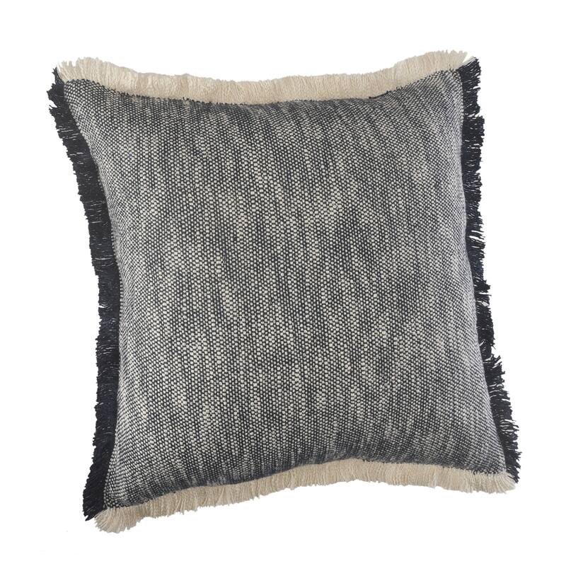 Sevita Two-Tone Cotton Fringe Throw Pillow