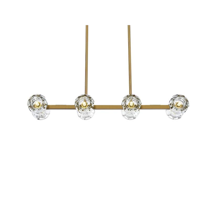 Elegant Lighting 3505D31 Eren 8 Light 31" Wide Crystal Linear Pendant