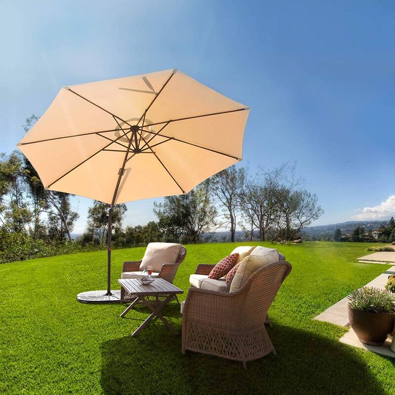 Clihome 10 FT UV Resistent Outdoor Patio Cantilever Umbrella with Tilt