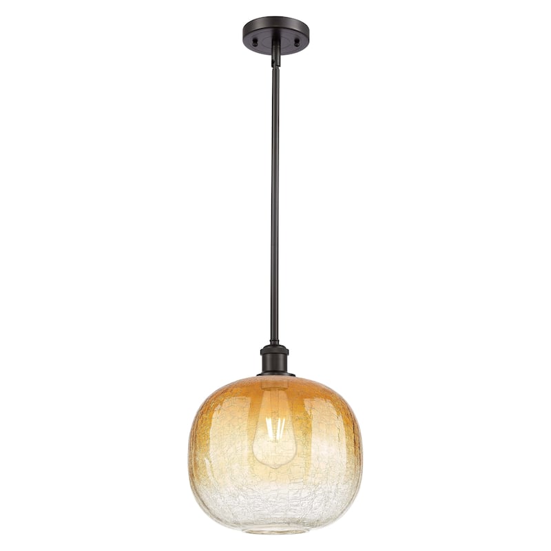 Innovations Lighting Endless Possibilities Ballston - Brookhaven Sphere - 1 Light 11" Stem Hung Mini Pendant - Oil Rubbed Bronze/Amber