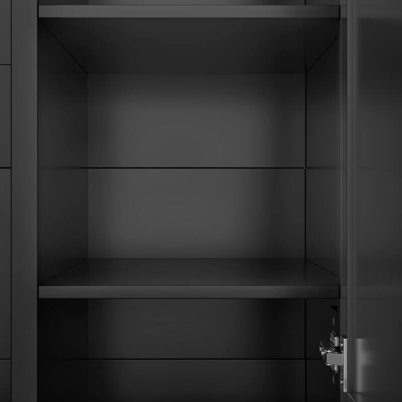 85.2" Hall Tree with Bench Hooks and Storage Cabinet with Doors Drawer and Shelves - 63" D x 19.7" W x 85.2" H