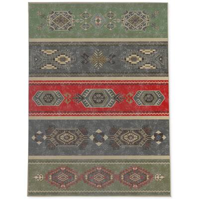 KUCCI GREEN & RED Area Rug By Kavka Designs