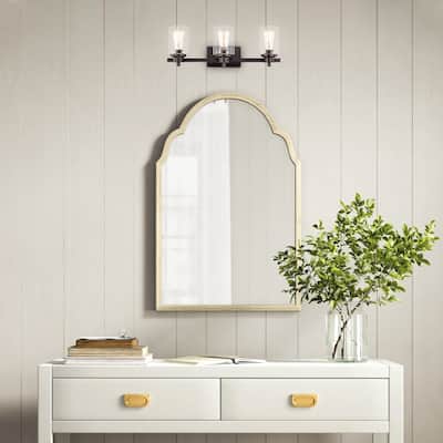 Bathroom Vanity Light Fixtures 3 Lights Contemporary Wall Lamp with Clear Glass Shade - 8*23*8