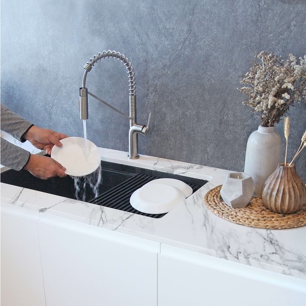 slide 2 of 53, STYLISH Stainless Steel Single Handle Pull Down Sprayer Kitchen Faucet - Faucet Height: 16 3/4" | Spout Height: 7 1/2" Brushed Stainless Steel