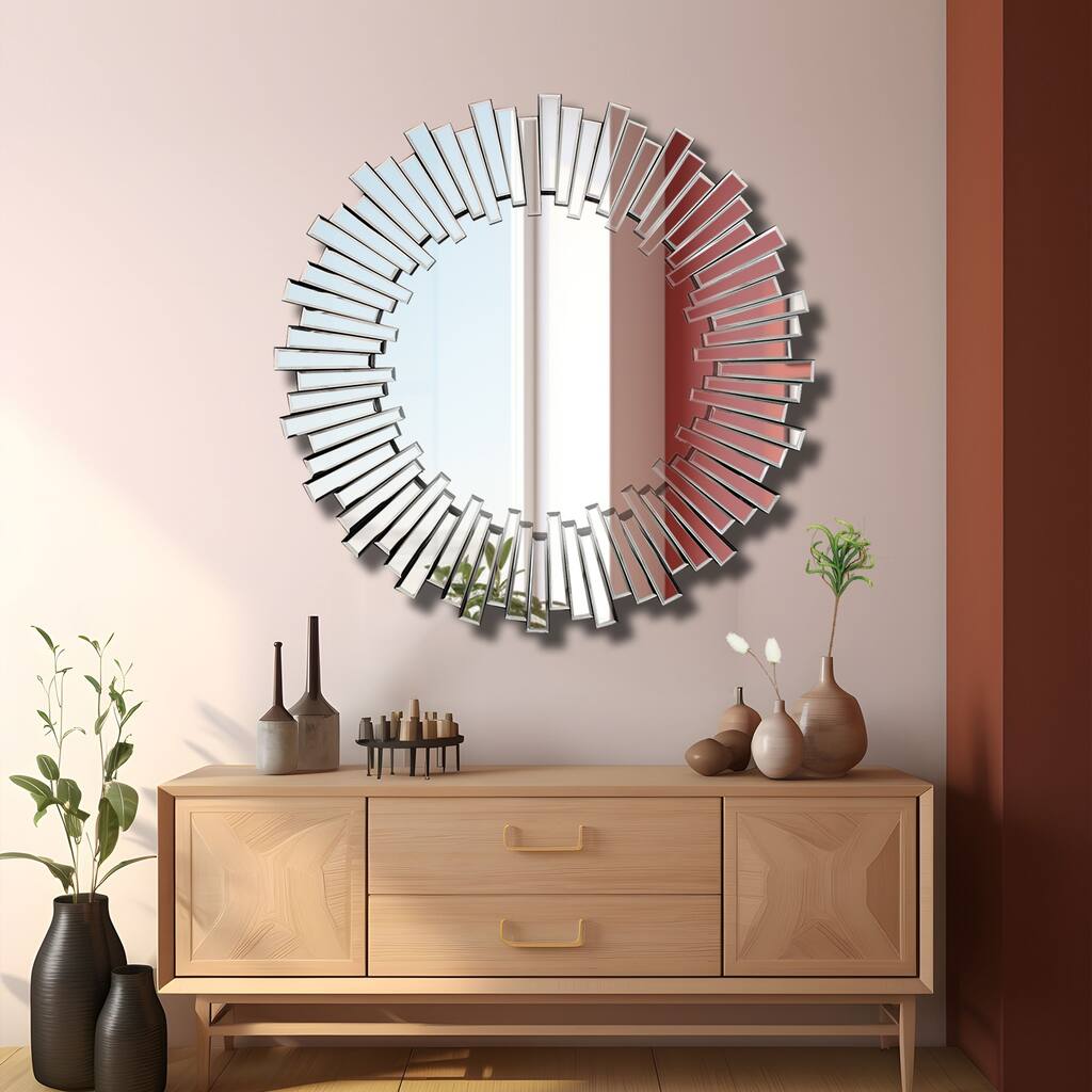GEMINI Round Starburst 3D Accent Wall Mirror