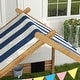preview thumbnail 5 of 3, Wooden Sandbox with Canopy House Design for 3-7 Years Old, Brown