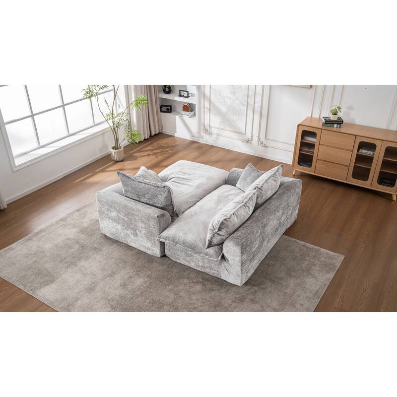 103" L-Shaped Cloud Sectional Sofa with Chaise, Upholstered Boneless Couches for Living Room, Modern Modular Chenille Sofa