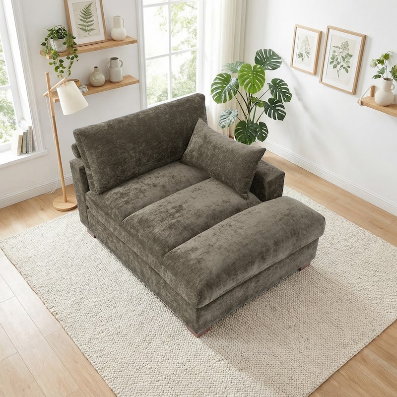 Modern Corduroy L-Shaped Sofa Chaise Lounge Couch