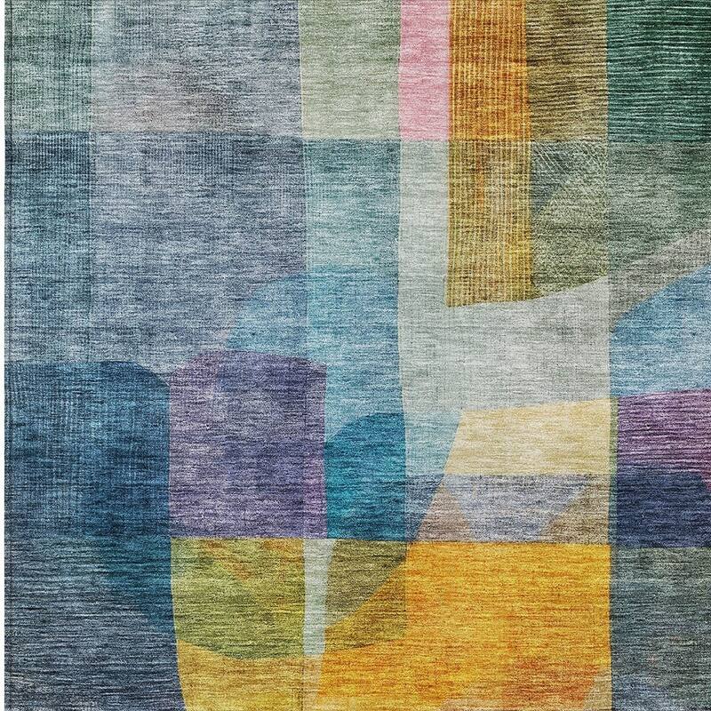 HomeRoots Abstract Transitional Rectangle Outdoor Rug