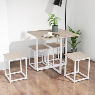 Nestfair 5 Piece Dining Set Bar Table Set with 4 Bar Stools - Bed Bath ...