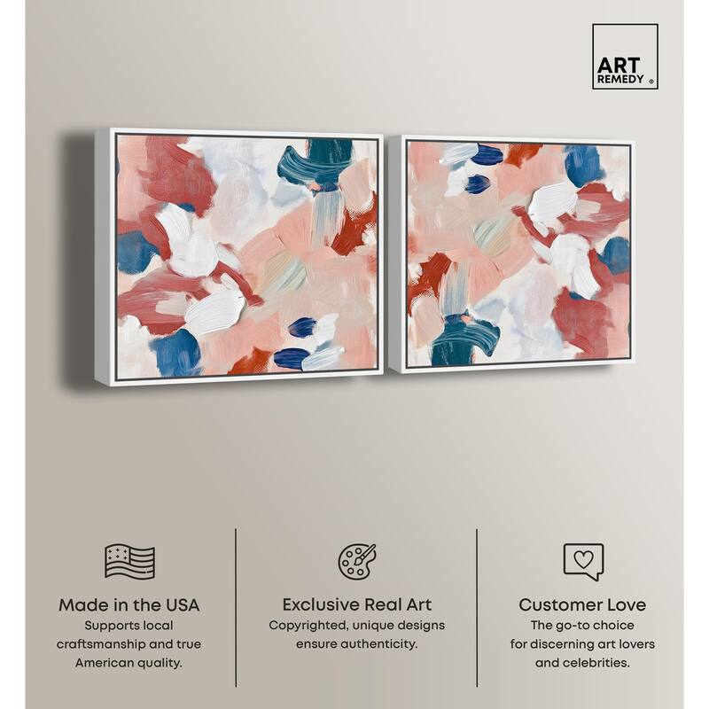 Brush Collection Blush Canvas by Art Remedy