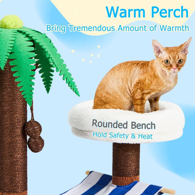 EROMMY Cat Tree – Multi-Level Cat Tower with Sisal Scratching Posts & Swing Ball, Modern Cat Furniture for Indoor Cats