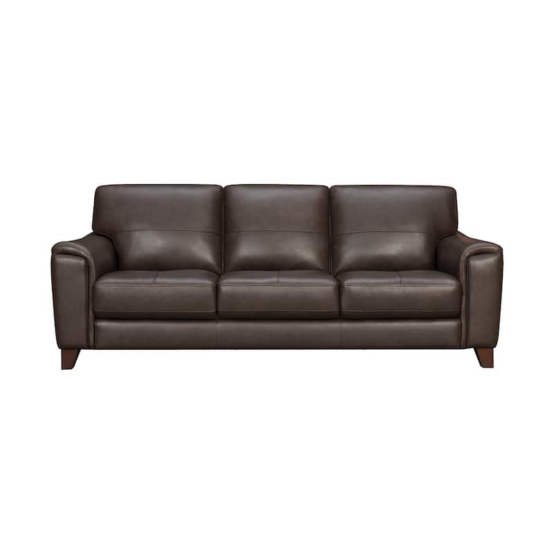 Bergen 87" Leather Upholstered 3-Seater Sofa - Espresso