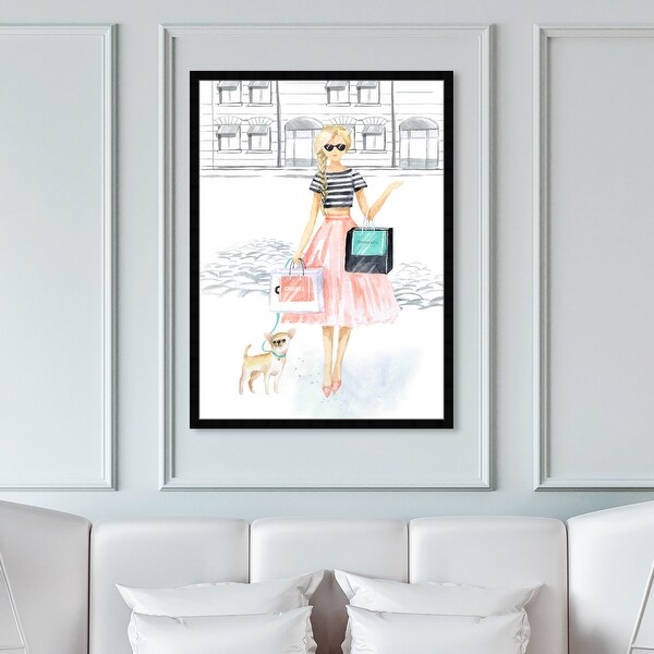 Oliver Gal 'Glam Girl de paseo' Fashion and Glam Framed Wall Art