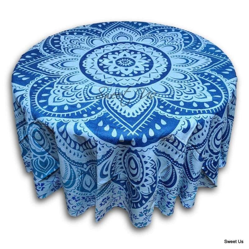 Cotton Floral Passion Tablecloth Round - 81-in Round