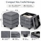 preview thumbnail 25 of 30, Aria Home Tessa Storage Ottoman Cube with Tray Top Seat Bench