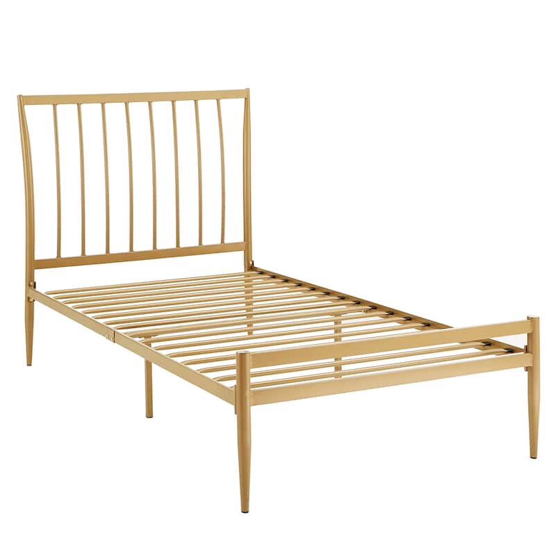 Parkcrest Gold Finish Metal Twin Bed by iNSPIRE Q Bold