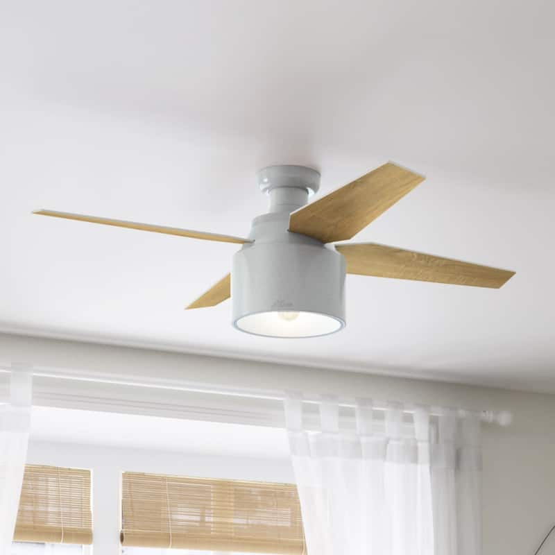Hunter 52" Cranbrook Ceiling Fan with LED Light Kit and Remote - Mid-Century Modern, Low-Profile