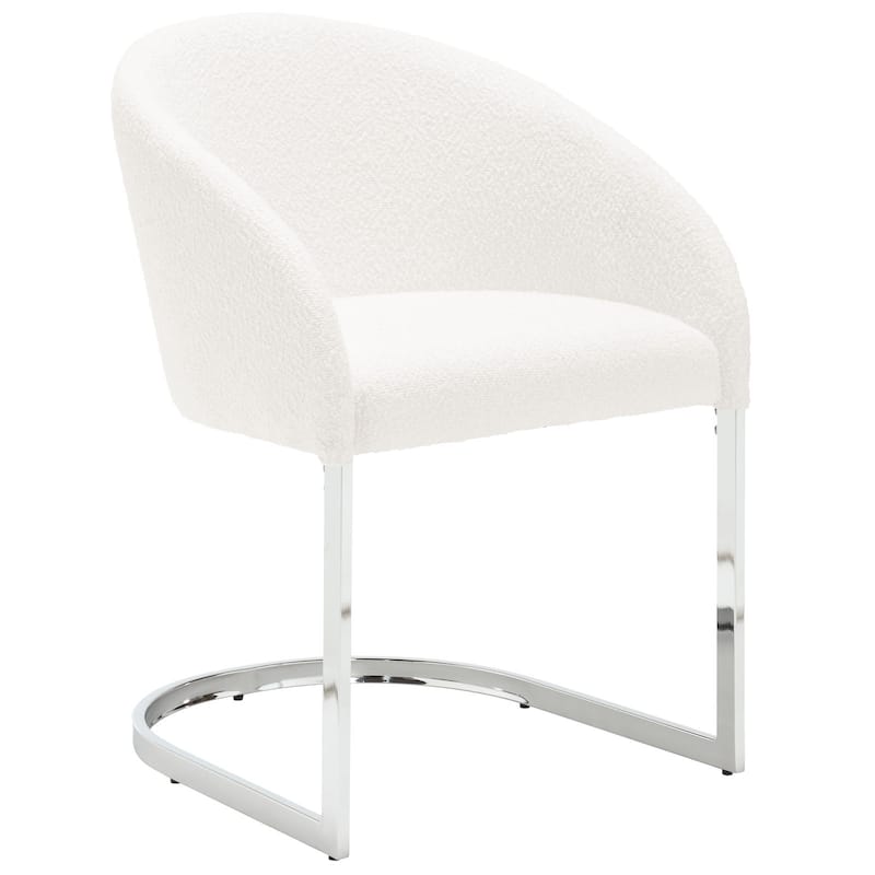 Modern Fabric Upholstered Dining Chairs, Boucle Arm Side Chair - 30" H x 22.2" W x 21.7" D