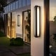 preview thumbnail 3 of 23, Rennnsan Modern Black Rectangular Linear LED Outdoor Wall Lights/Sconce Lighting