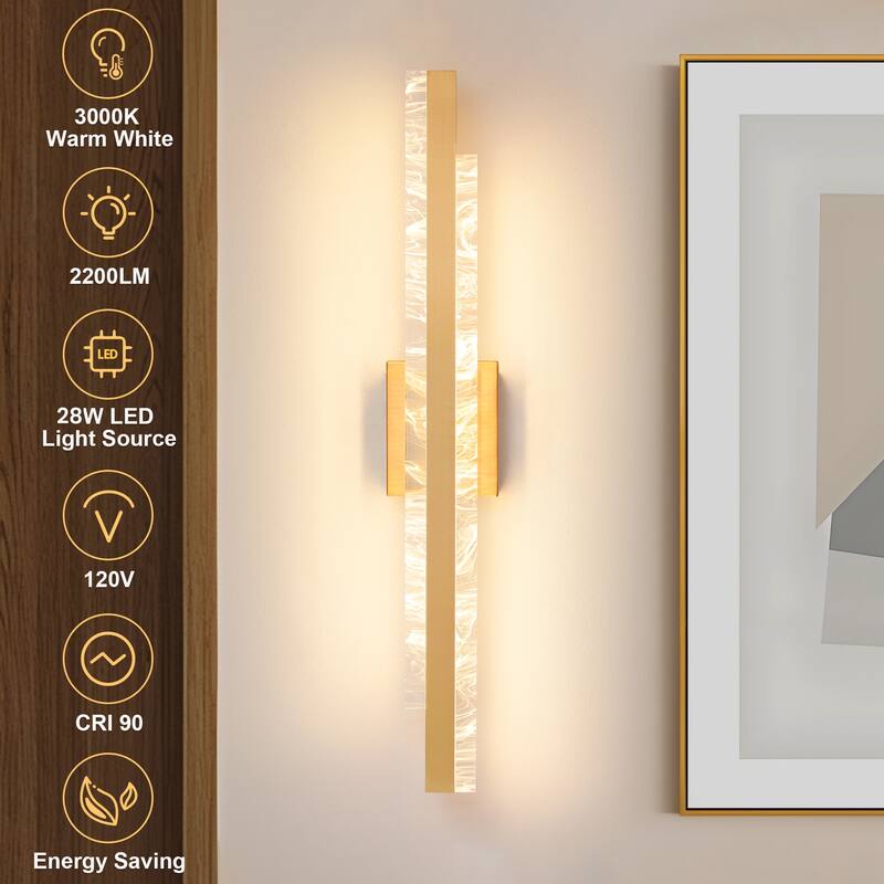 Modern Bathroom Vanity Light 24 inch Dimmable LED Bath Bar Light Fixtures Over Mirror - Wall Sconce