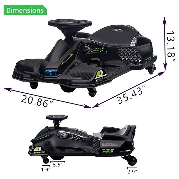 dimension image slide 3 of 4, 24V Go Kart for Kids 8-12