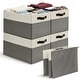 preview thumbnail 3 of 22, Cheer Collection 4 Pack Large Fabric Storage Baskets with Handles Collapsible Organizer Bins