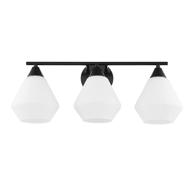 SAFAVIEH Lighting Amani 3 Light 24-inch Wall Sconce - Black/White - 24"W x 9"D x 10"H
