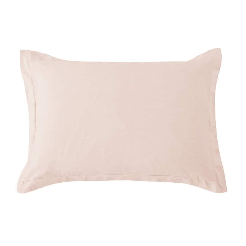 HiEnd Accents Hera Washed Linen Tailored Dutch Euro Pillow, 27"x39" - Blush