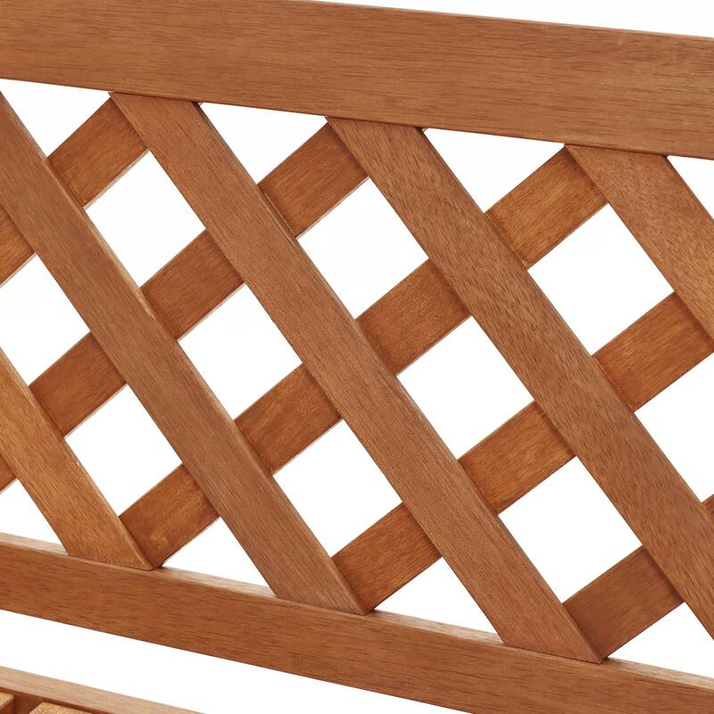 4Ft Solid Wood Outdoor Loveseat Park Bench, Porch Deck Garden Wooden Furniture