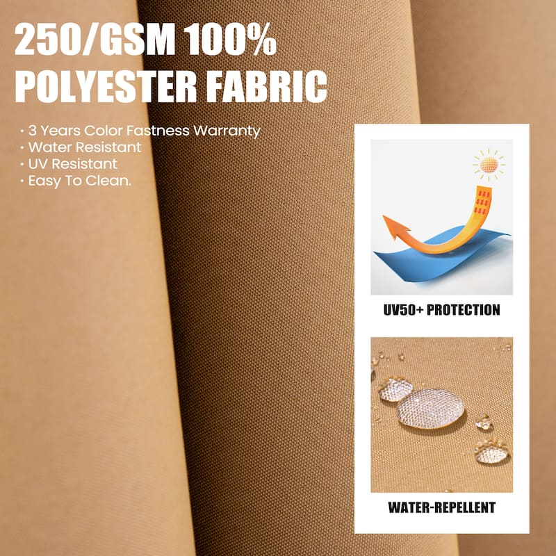 11 ft Outdoor Aluminum Dual Top Solar Powered LED Lighted Patio Cantilever Umbrella and Weighted Base