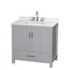 Option Gray / Giotto Quartz Top / Brushed Chrome Hardware