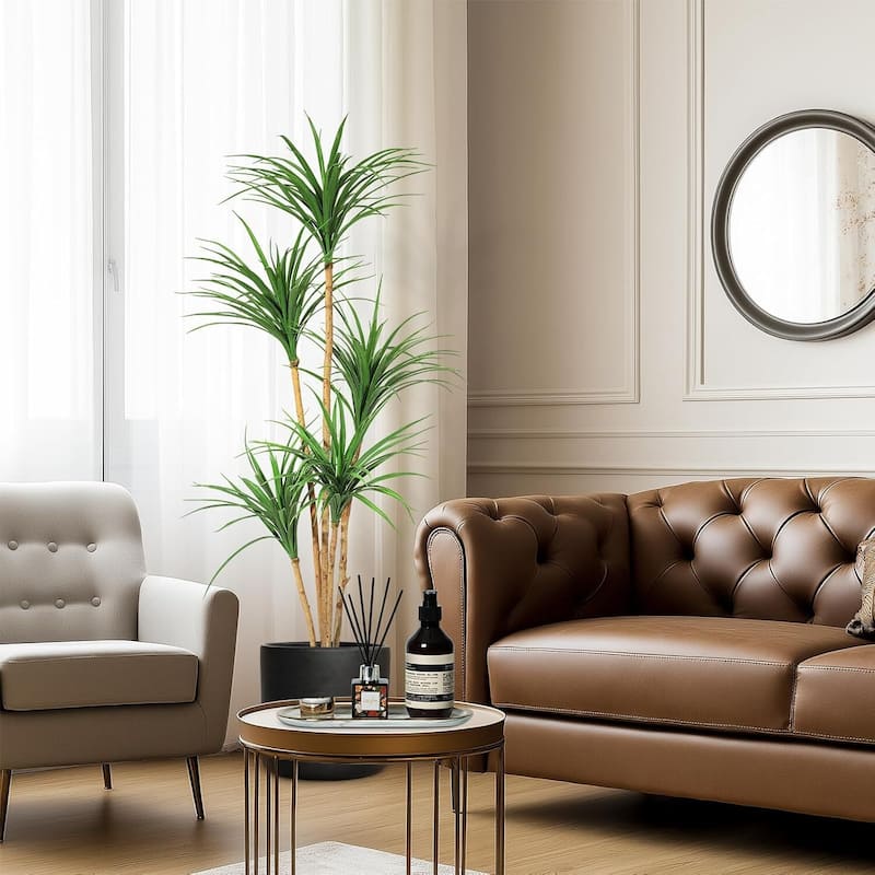 Artificial Dracaena Tree, Realistic Fake Dracaena Plant for Home Decor