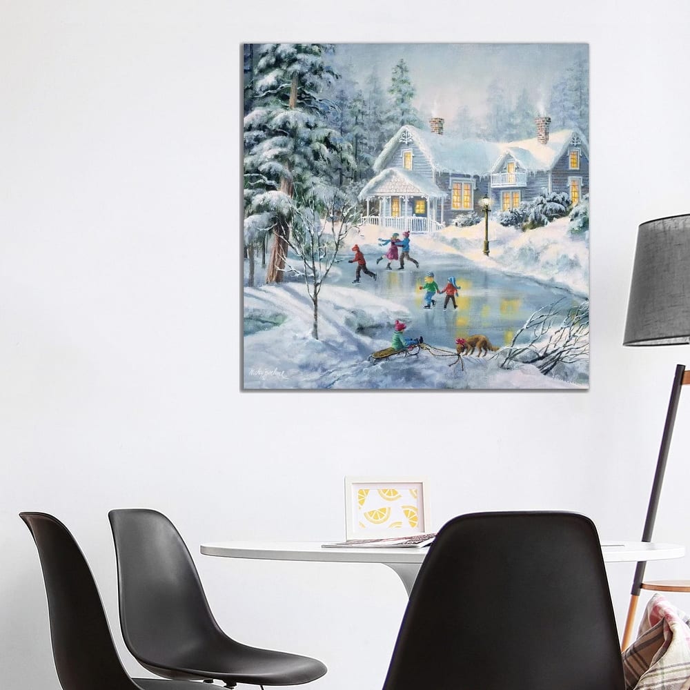 iCanvas "A Fine Winter's Eve" by Nicky Boehme Canvas Print