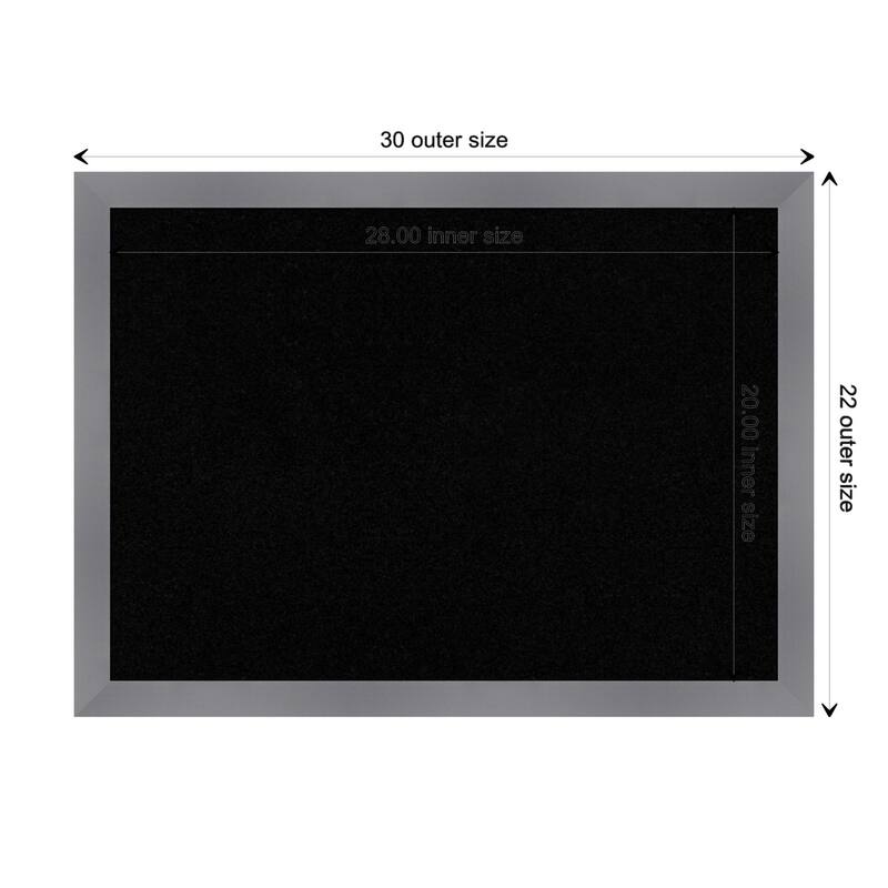 Edwin Grey Wood Framed Black Corkboard Bulletin Board - Board Size 28x20