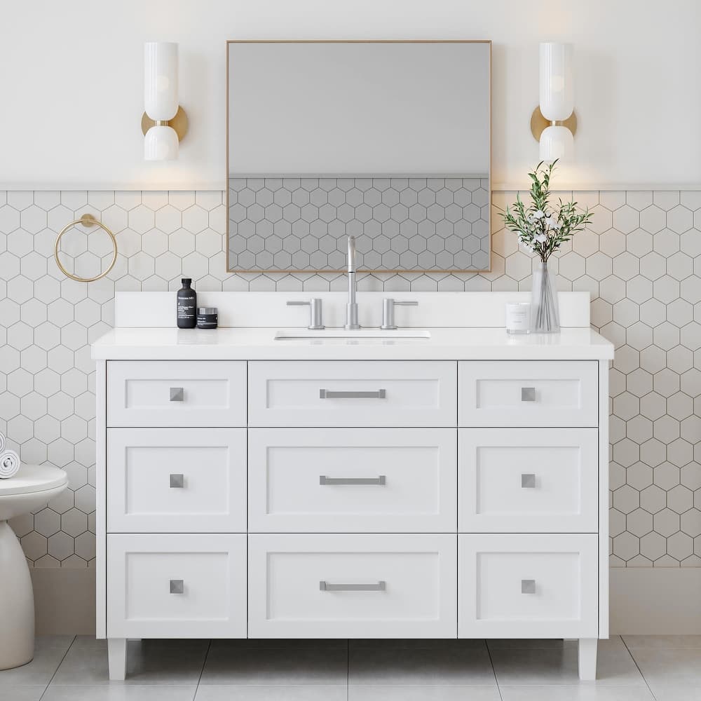 Ariel B55WQRVO Monroe 54" Free Standing Single Basin Vanity Set with