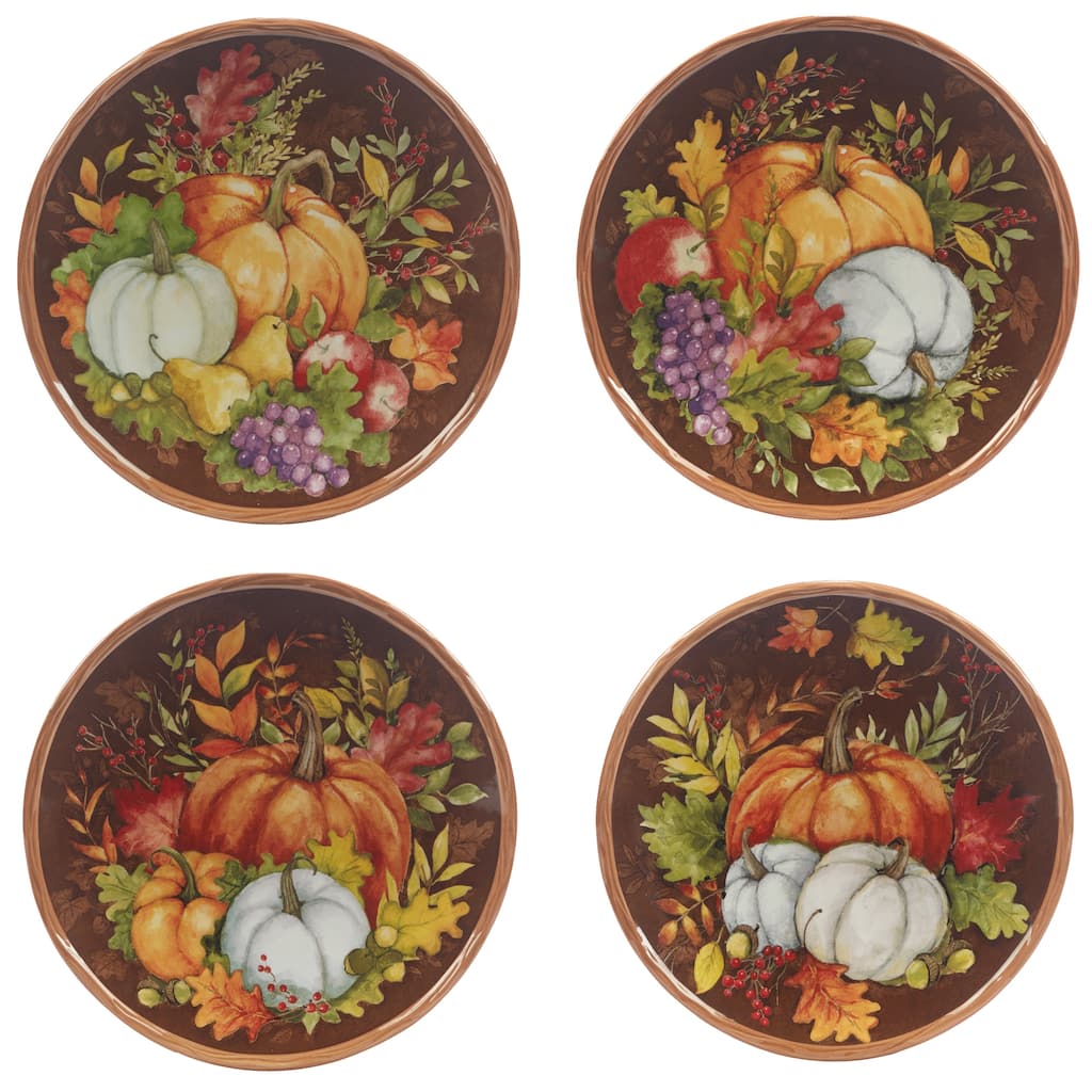 Certified International Harvest Blessings 8.5" Salad/Dessert Plate, Set of 4