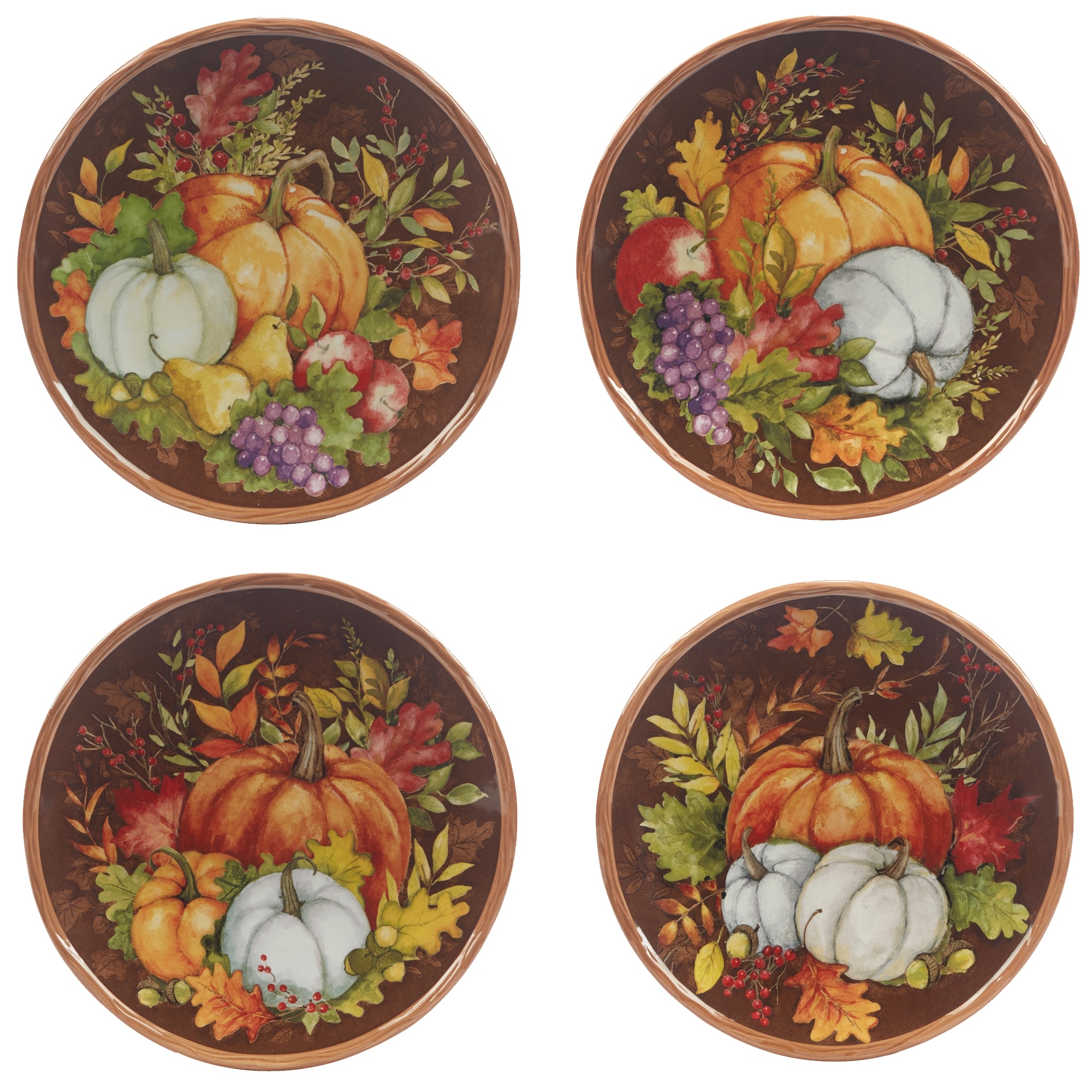 Certified International Harvest Blessings 8.5" Salad/Dessert Plate, Set of 4