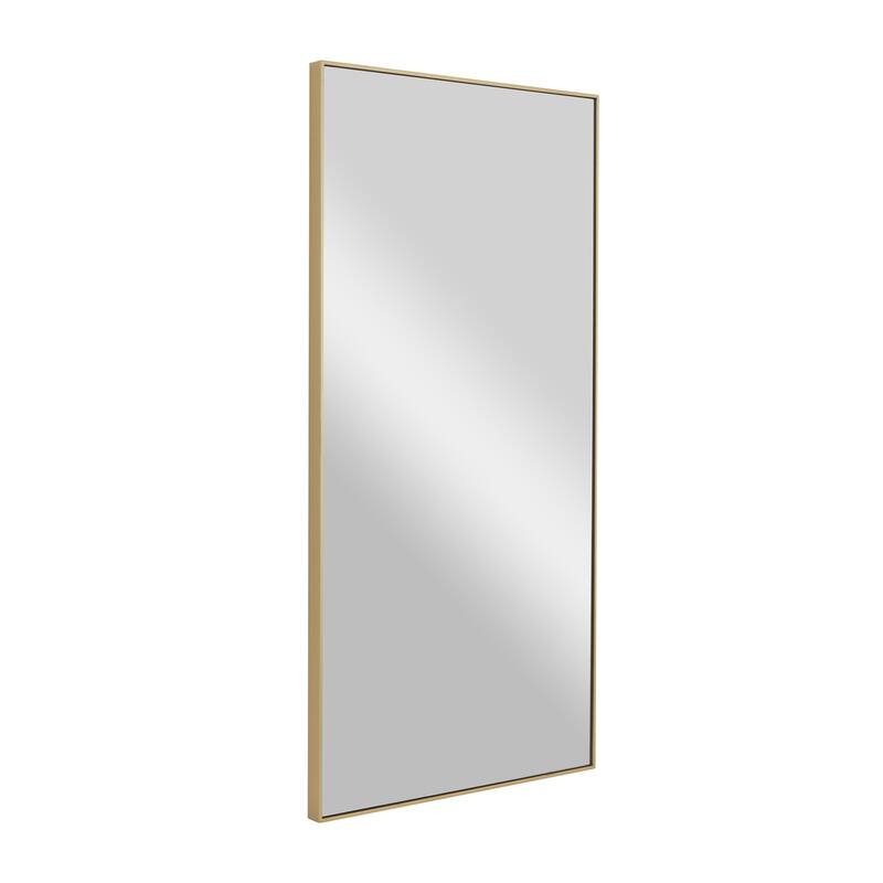 Wood Room Wall Mirror with Thin Minimalistic Frame - Black, White or Gold - Roche River Decor