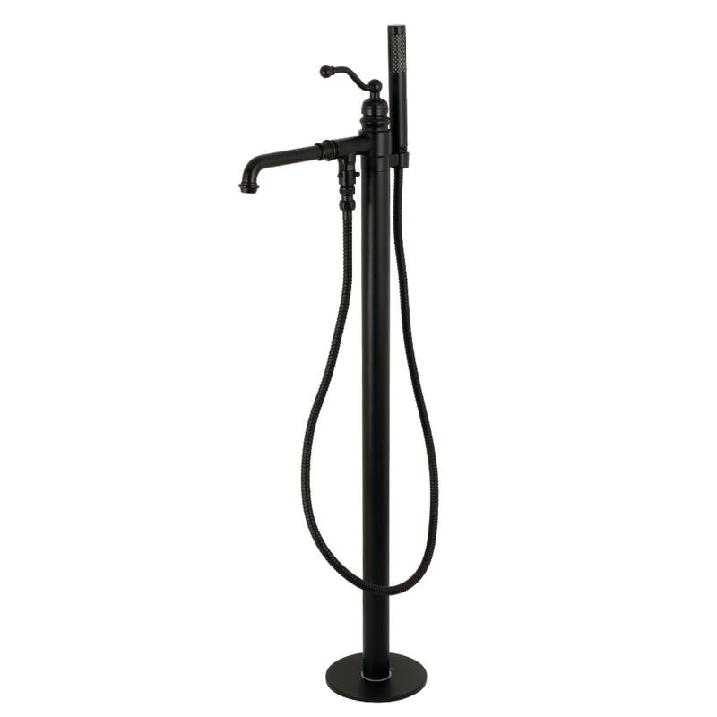 Kingston Brass English Country Freestanding Tub Faucet with Hand Shower - Matte Black