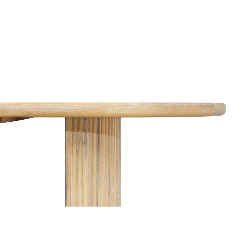 NPD Furniture Aniston 92.5 Inch Oval Dining Table - Natural Whitewash