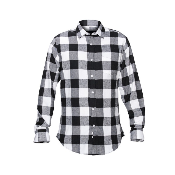 mens black and white buffalo plaid shirt